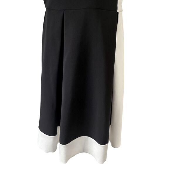 Chiara Boni A Line Cocktail Dress Size 50 US Size 12 Black White Pleated Skirt - Picture 2 of 7